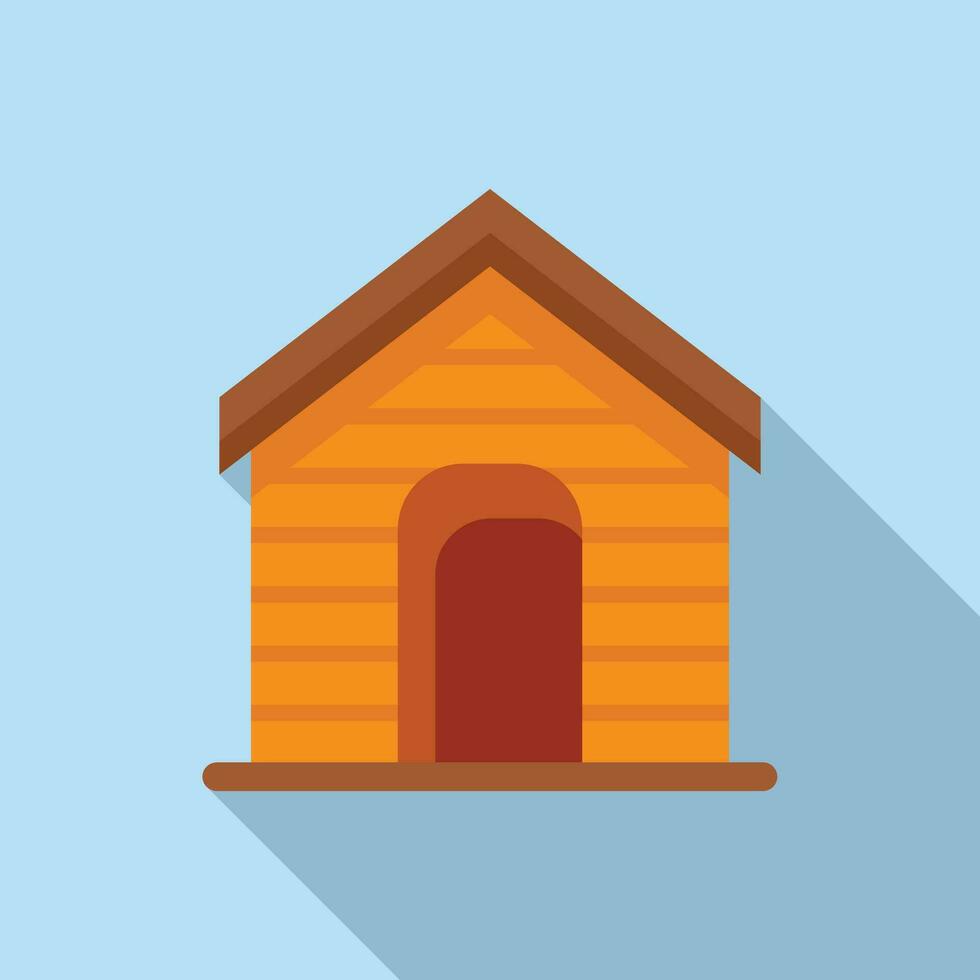 Dog outdoor house icon flat vector. Space kennel vector
