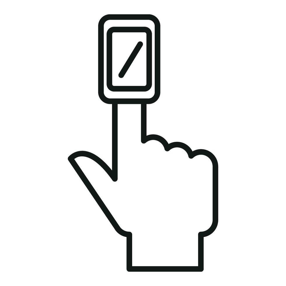 Palpitating finger measurement icon outline vector. Cardiac health vector