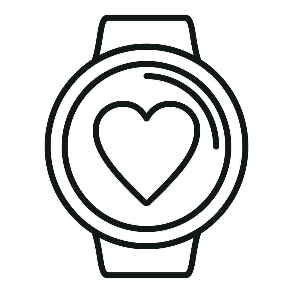 Smartwatch palpitating icon outline vector. Health pain chest vector