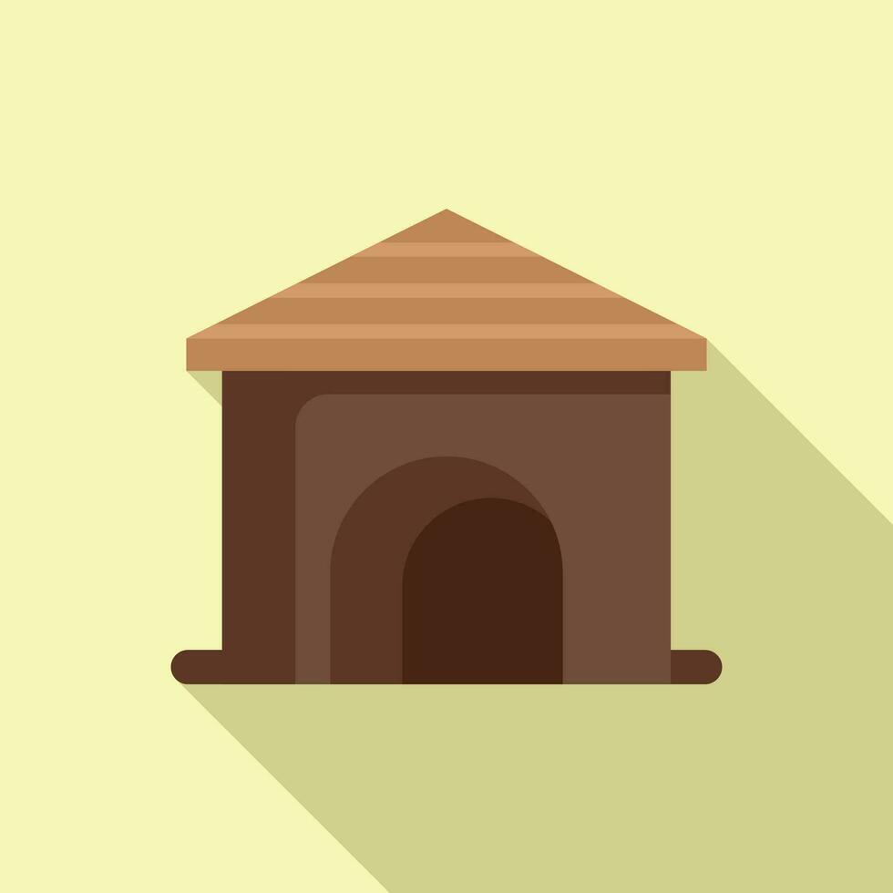 Residence dog kennel icon flat vector. Creature home vector