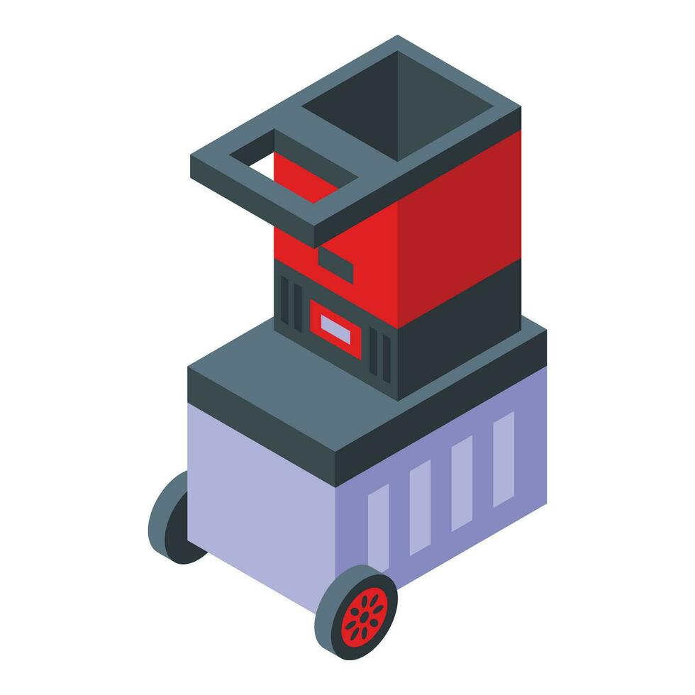 Leaves work shredder icon isometric vector. Agriculture mulching vector