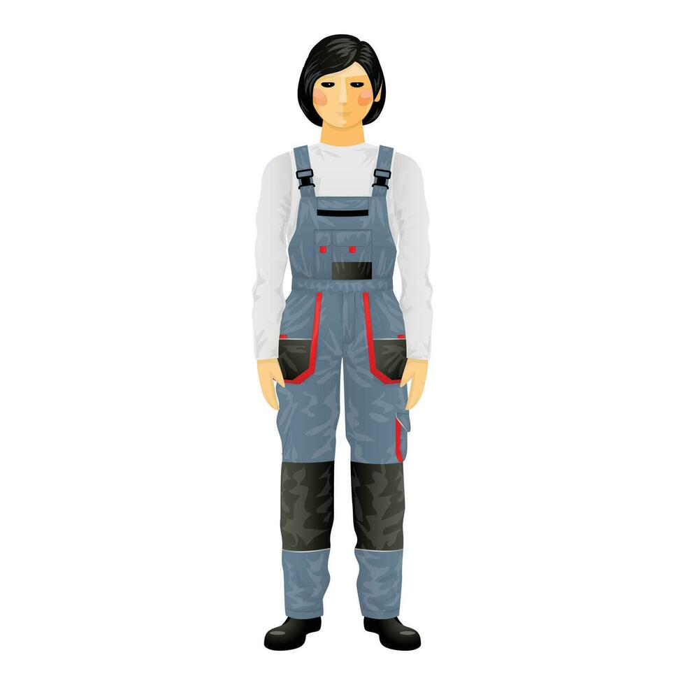 Overalls denim icon cartoon vector. Worker expert vector