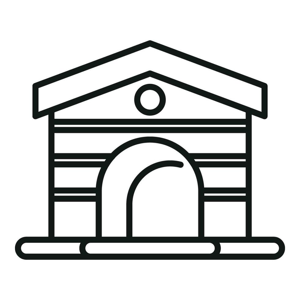 Dog kennel icon outline vector. Pet care home cabin vector