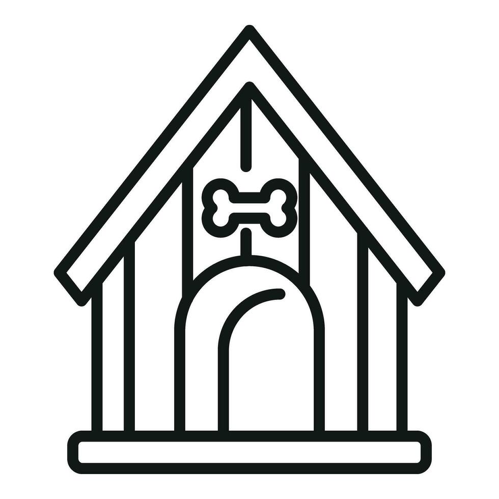 Refuge dog house icon outline vector. Canine kennel vector