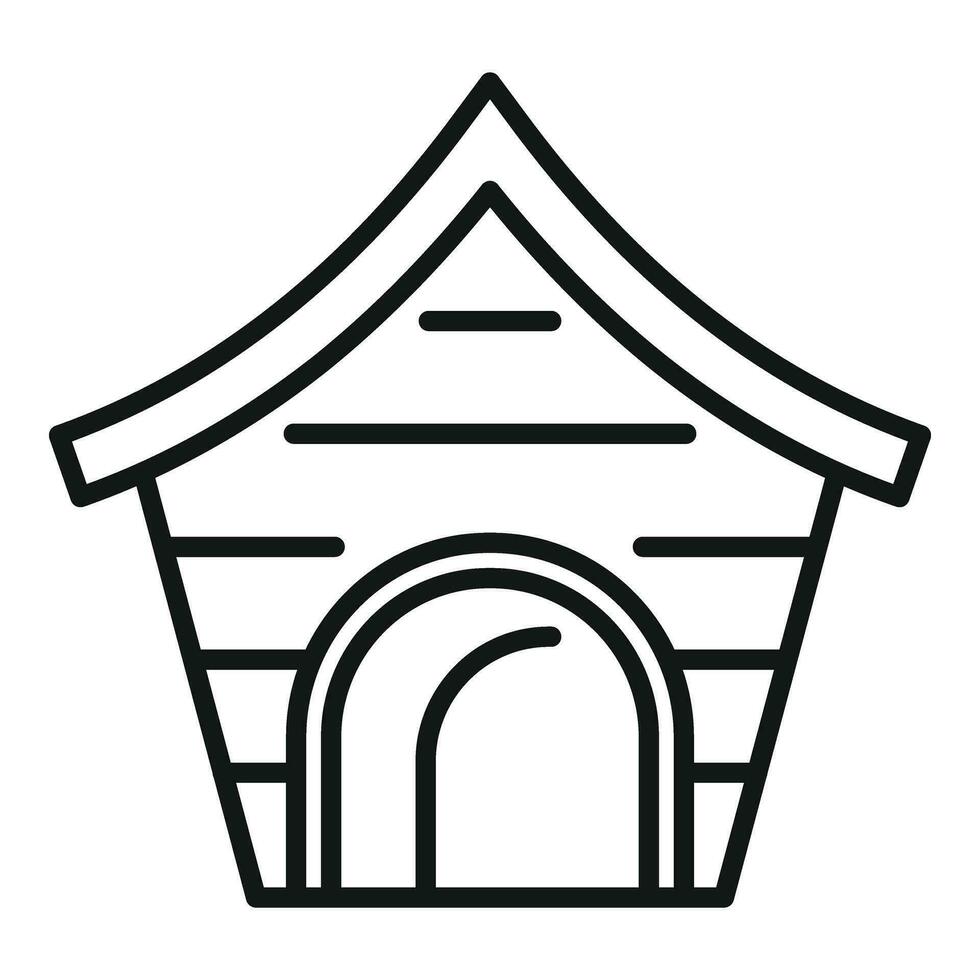 Care dog kennel icon outline vector. Roof home vector