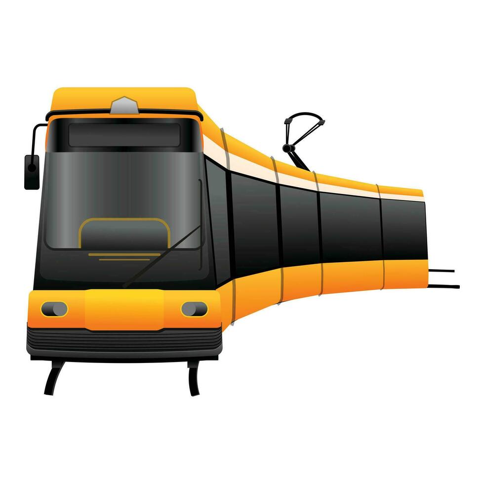 City street tram car icon cartoon vector. Urban route vector