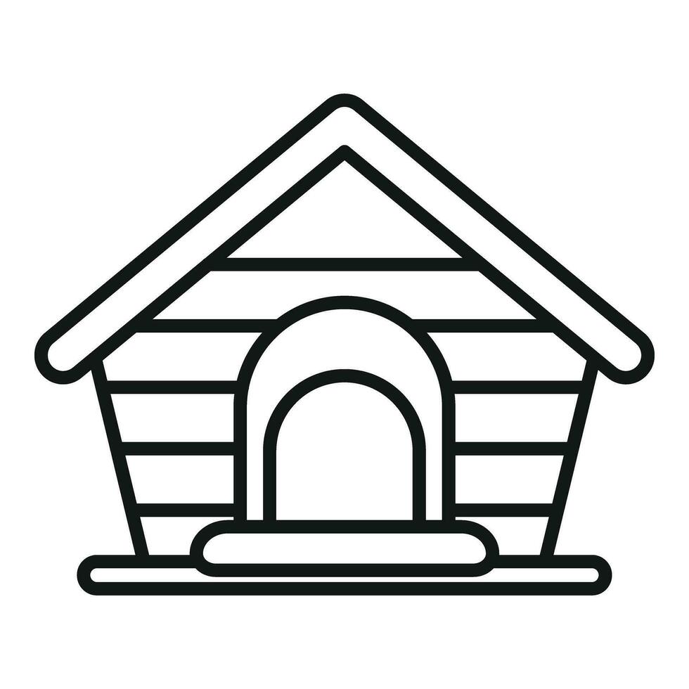 Wooden dog kennel icon outline vector. Cabin space vector
