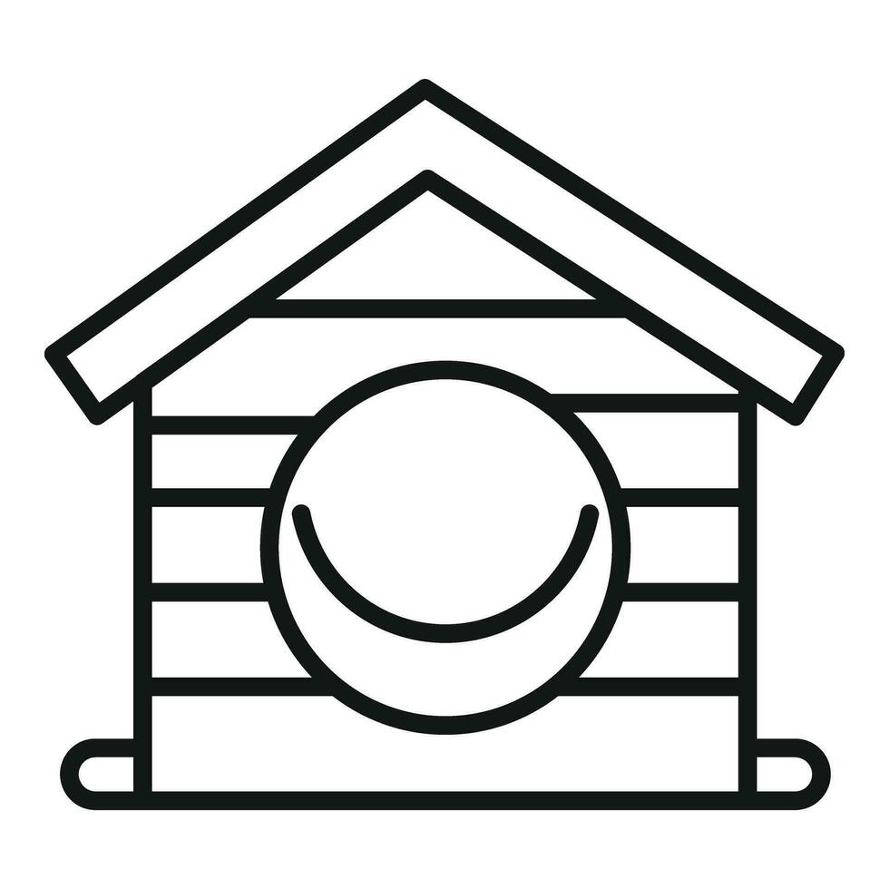 Round enter dog kennel icon outline vector. Wooden design vector