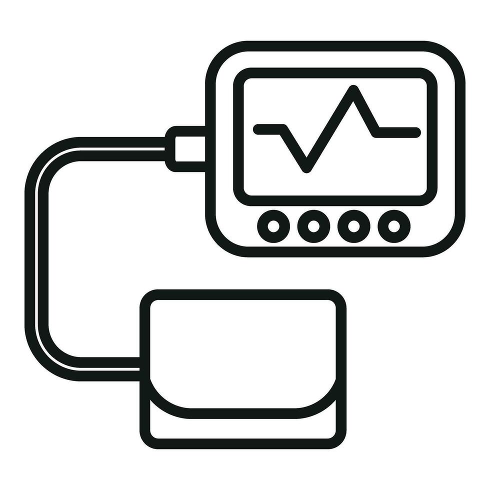 Cardiac home monitor device icon outline vector. Pain heart vector