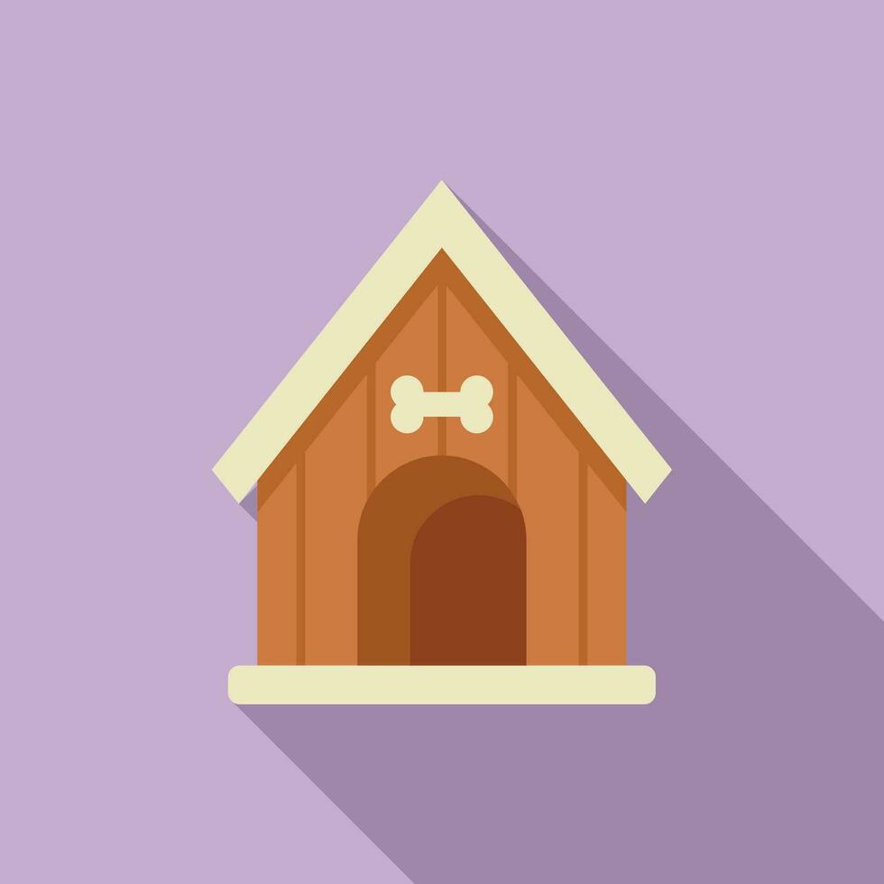 Refuge dog house icon flat vector. Canine kennel vector