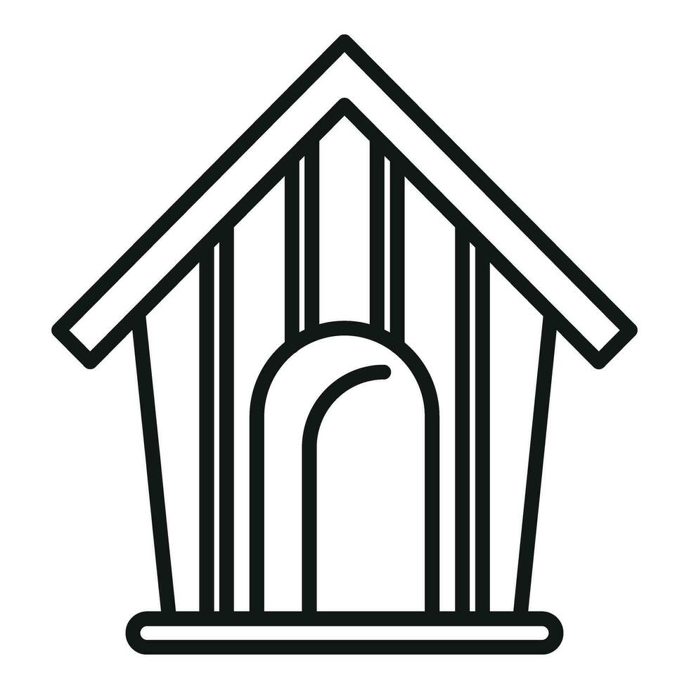 Home dwelling creature icon outline vector. Dog kennel vector