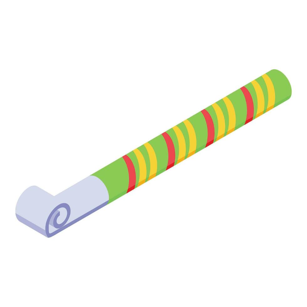 Striped green toy icon isometric vector. Fun holiday vector