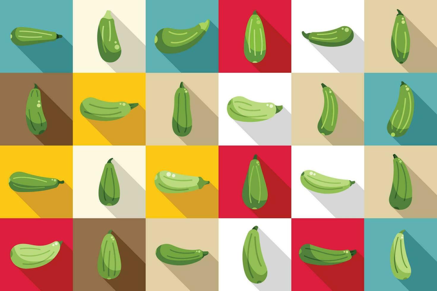 Vegetable marrow icons set flat vector. Agriculture zucchini vector