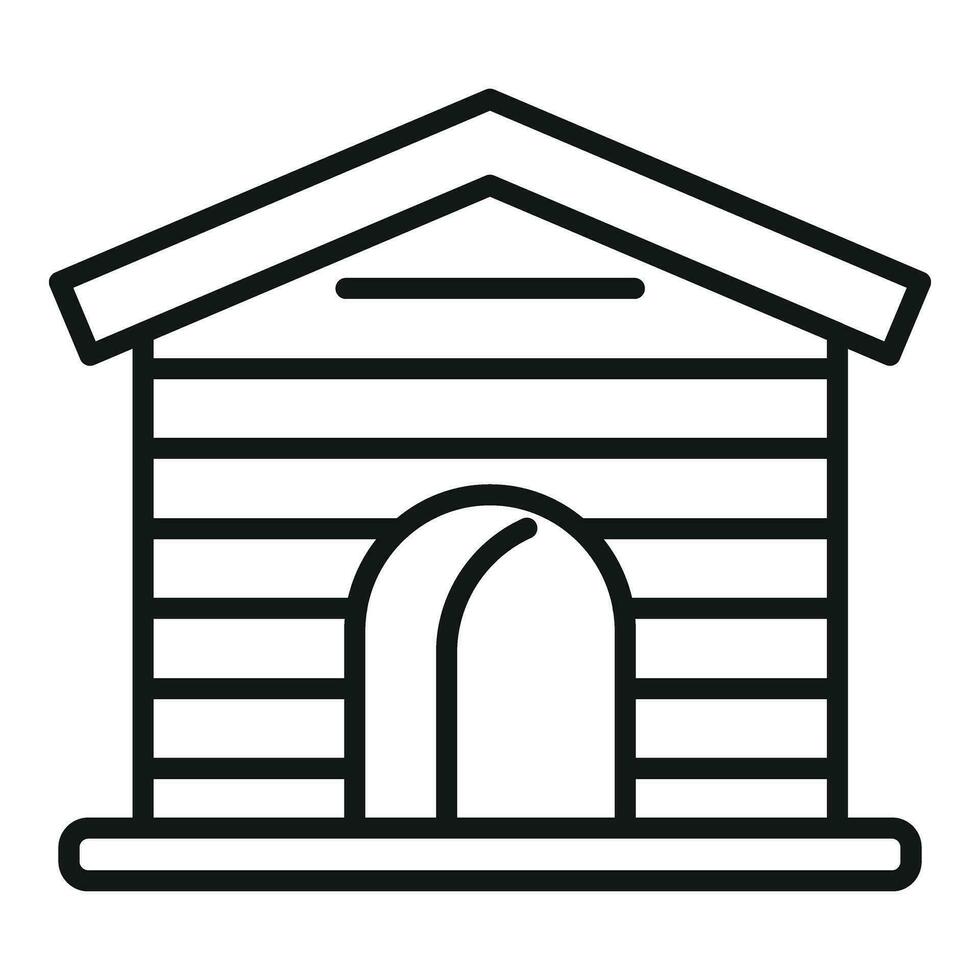Dog house cabin icon outline vector. Wood roof metal vector