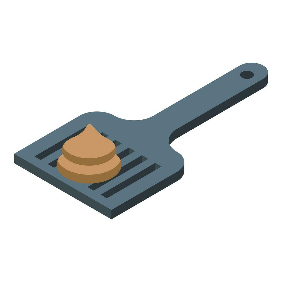 Pet toilet shovel icon isometric vector. Toilet filter vector