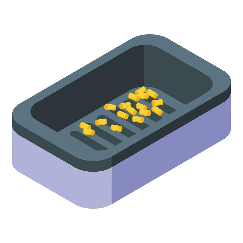 Empty toilet filter icon isometric vector. Sand cute tray vector