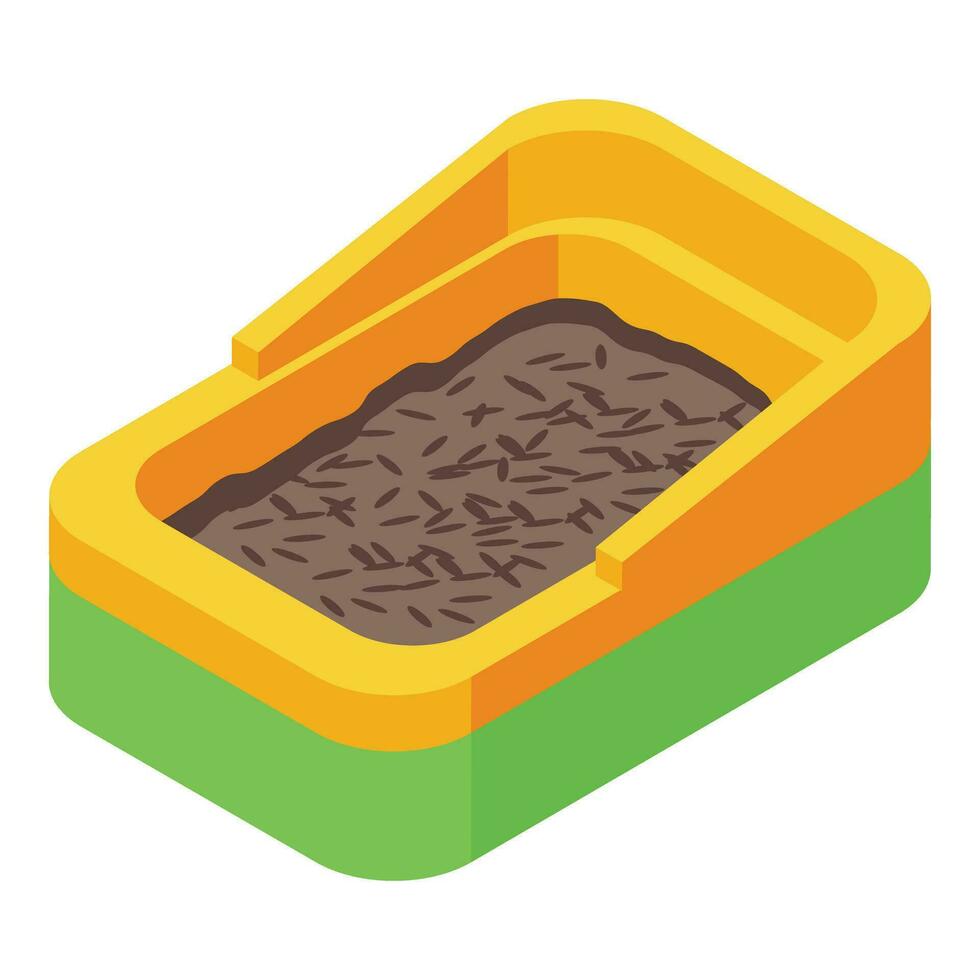 Full toilet filter icon isometric vector. Room pet cleaning vector