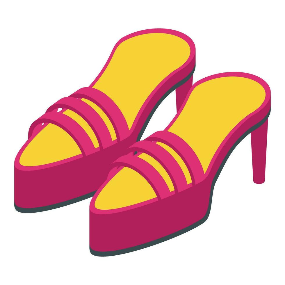 alto tacones mujer Zapatos icono isométrica vector. marca objeto vector