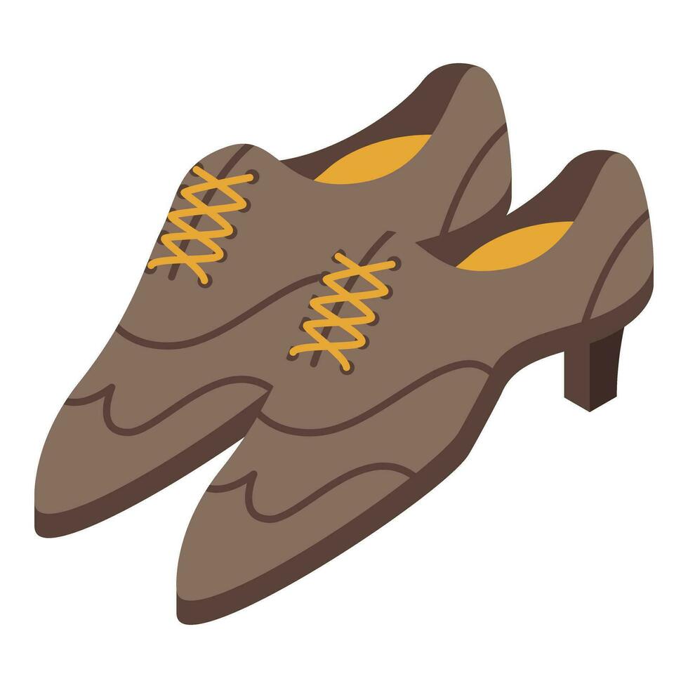 Leather high heels shoes icon isometric vector. Woman fashion vector