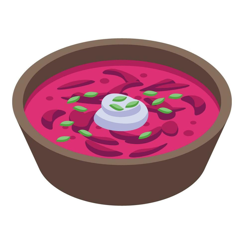 Cream food borsch icon isometric vector. Culinary food vector