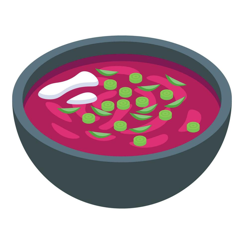 Dishware food icon isometric vector. Bowl cabbage vector