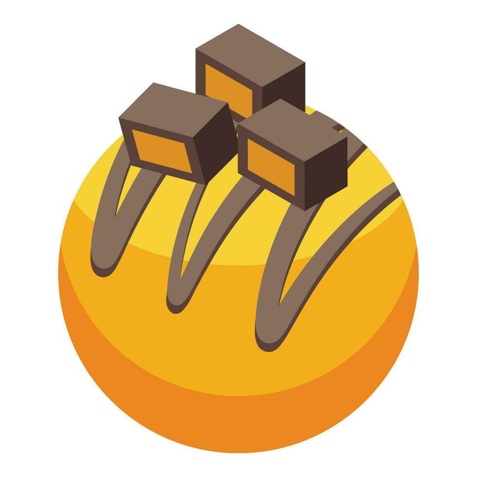 Fruit candy ball icon isometric vector. Gourmet cacao vector