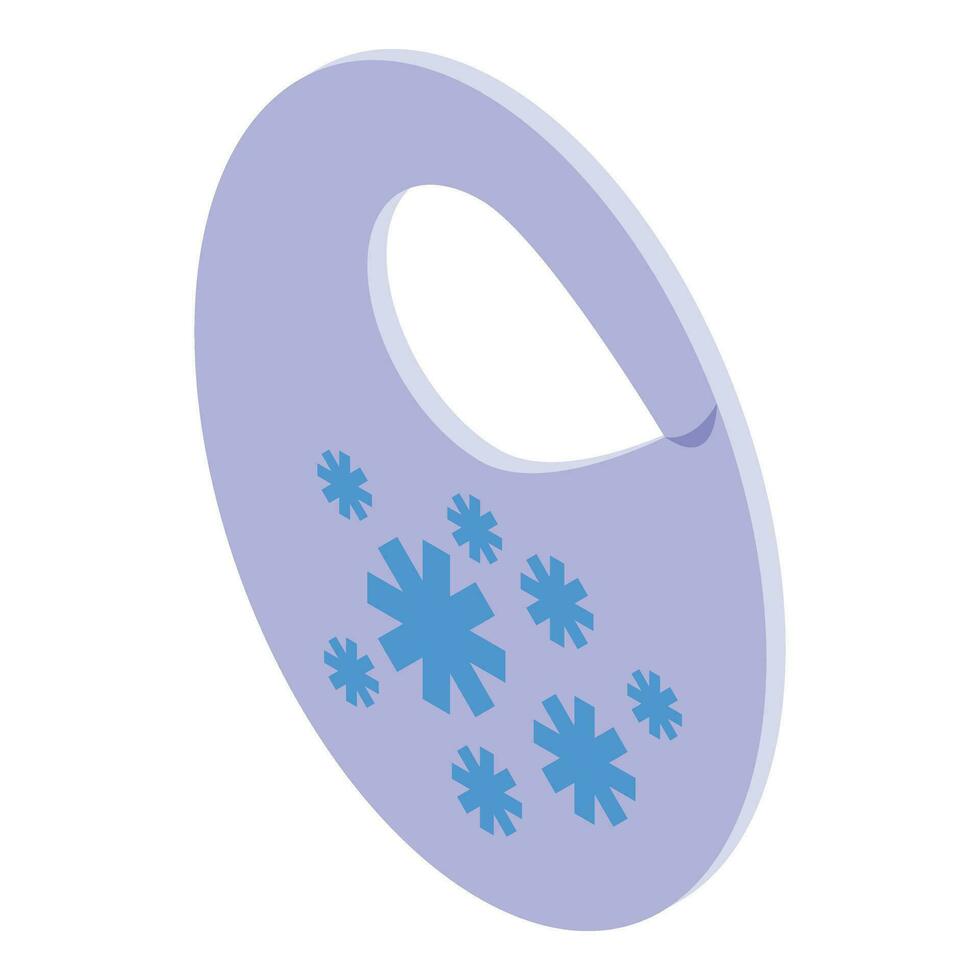 copos de nieve babero icono isométrica vector. bebé diseño delantal vector