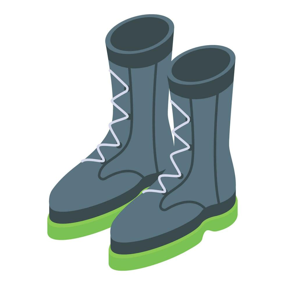invierno botas icono isométrica vector. hembra Moda modelo vector