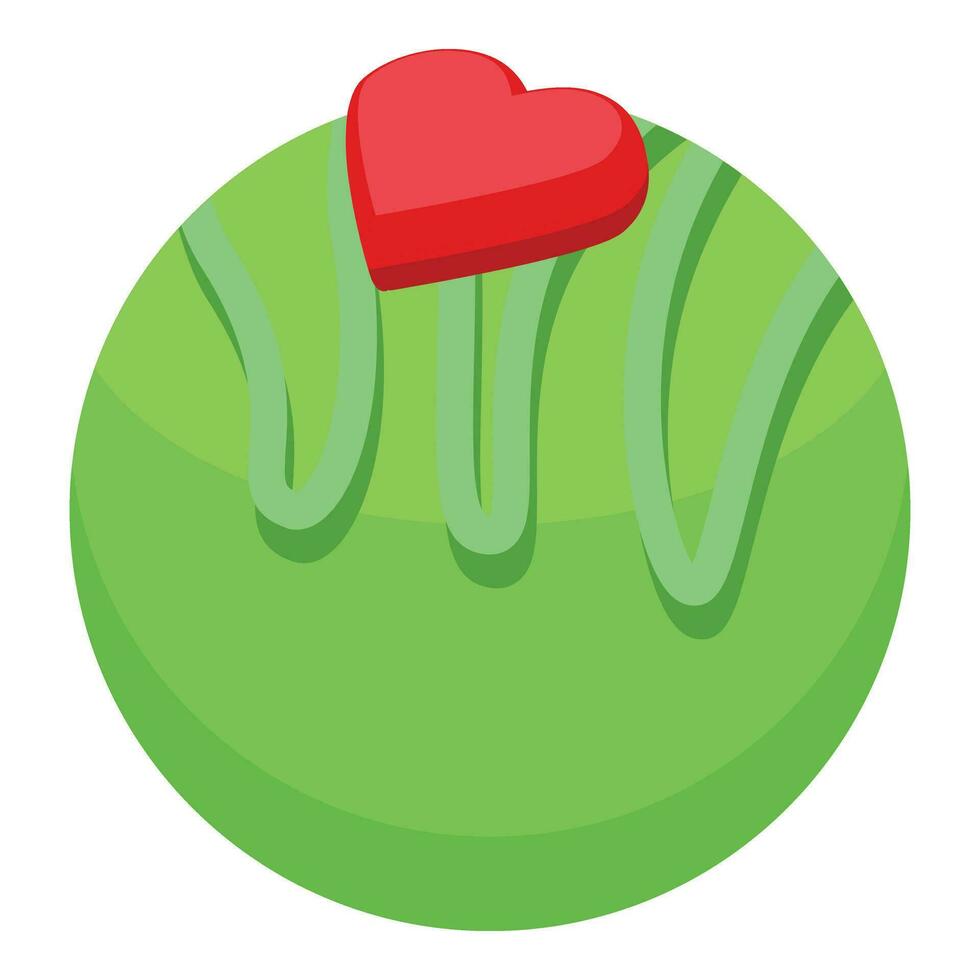 Green candy ball icon isometric vector. Cake dessert vector