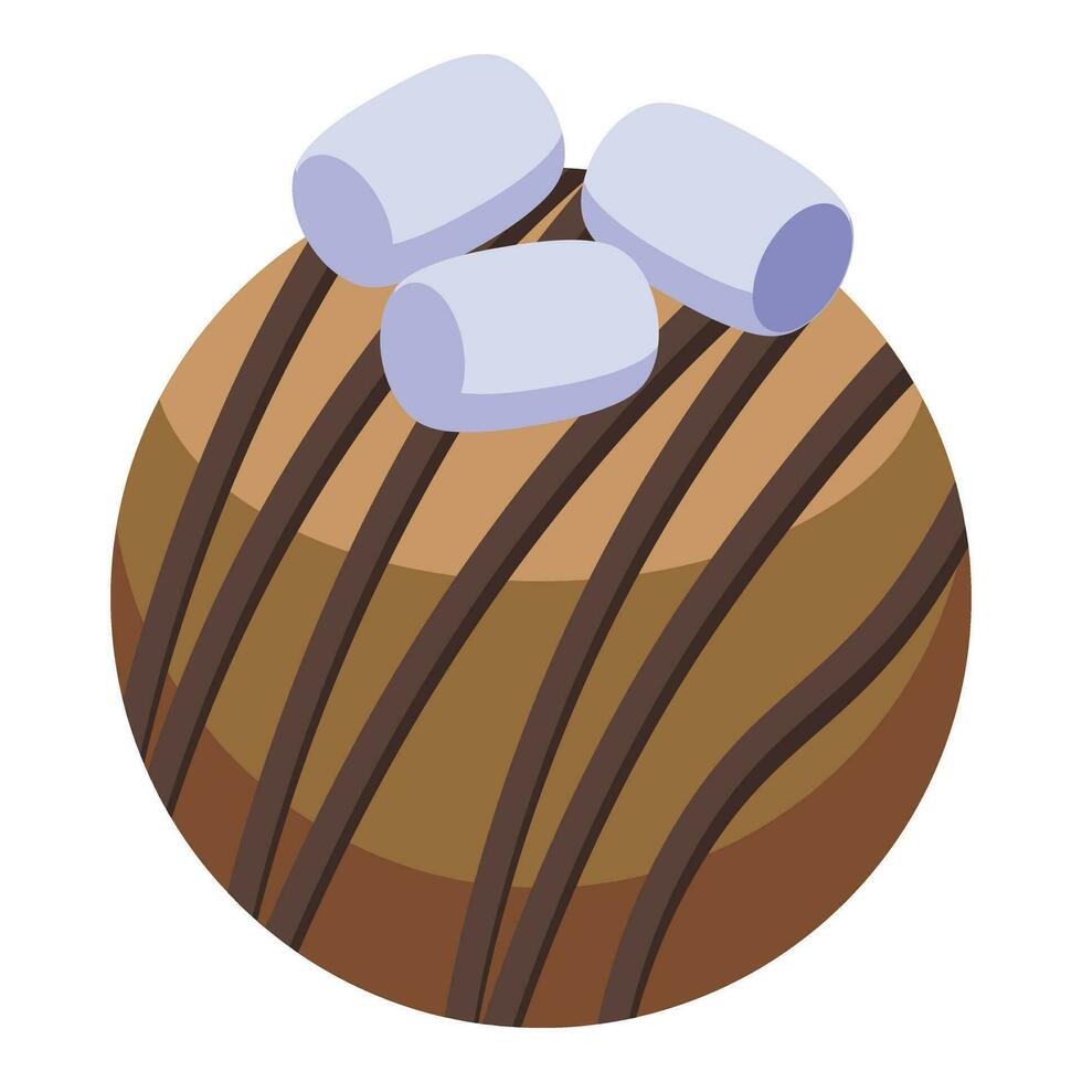 Warm candy ball icon isometric vector. Gourmet milk cake vector