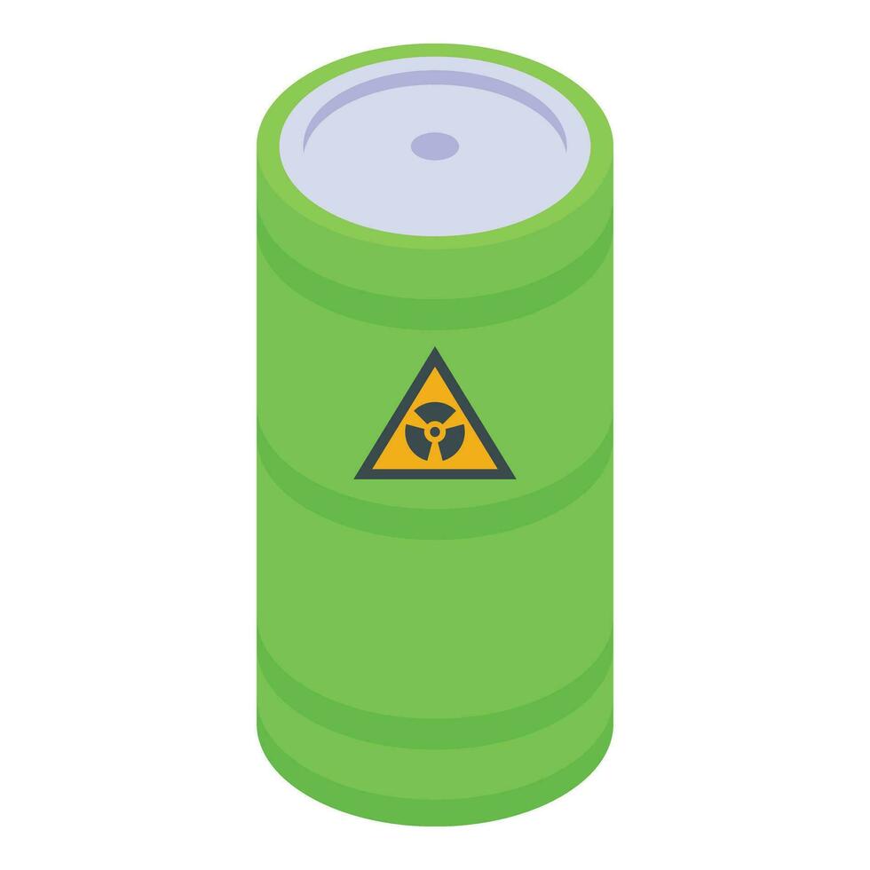 Nuclear green barrel icon isometric vector. Battle danger vector