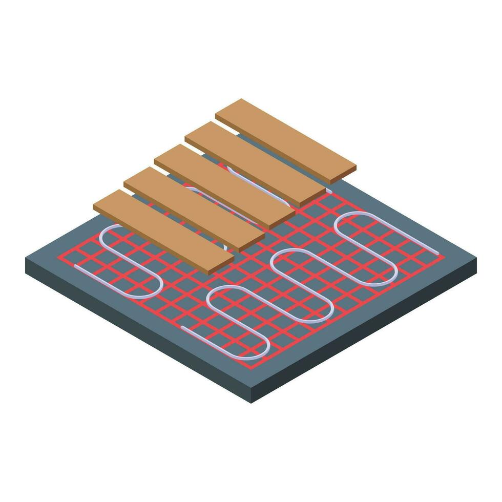 Electric warm floor icon isometric vector. House new climate vector