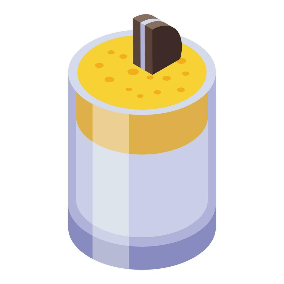 Juice dalgona coffee icon isometric vector. Shop natural dessert vector