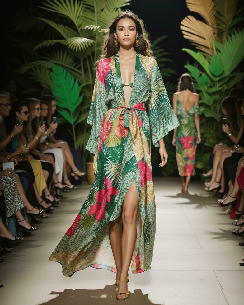 AI generated A model walks the runway. ai generative photo