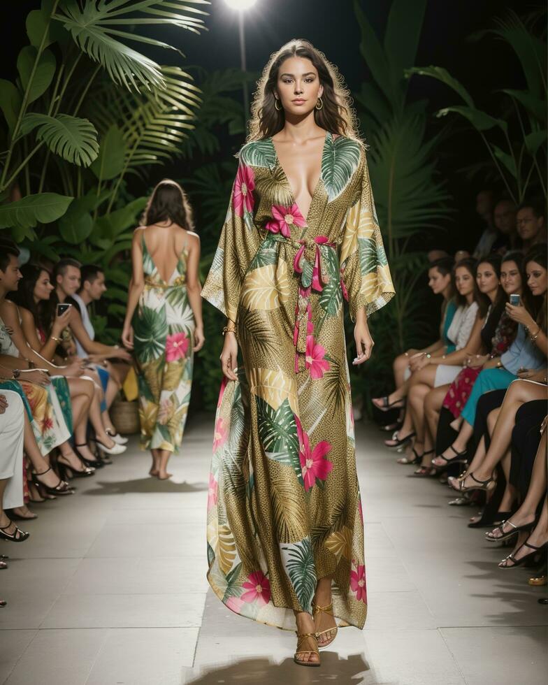 AI generated A model walks the runway. ai generative photo