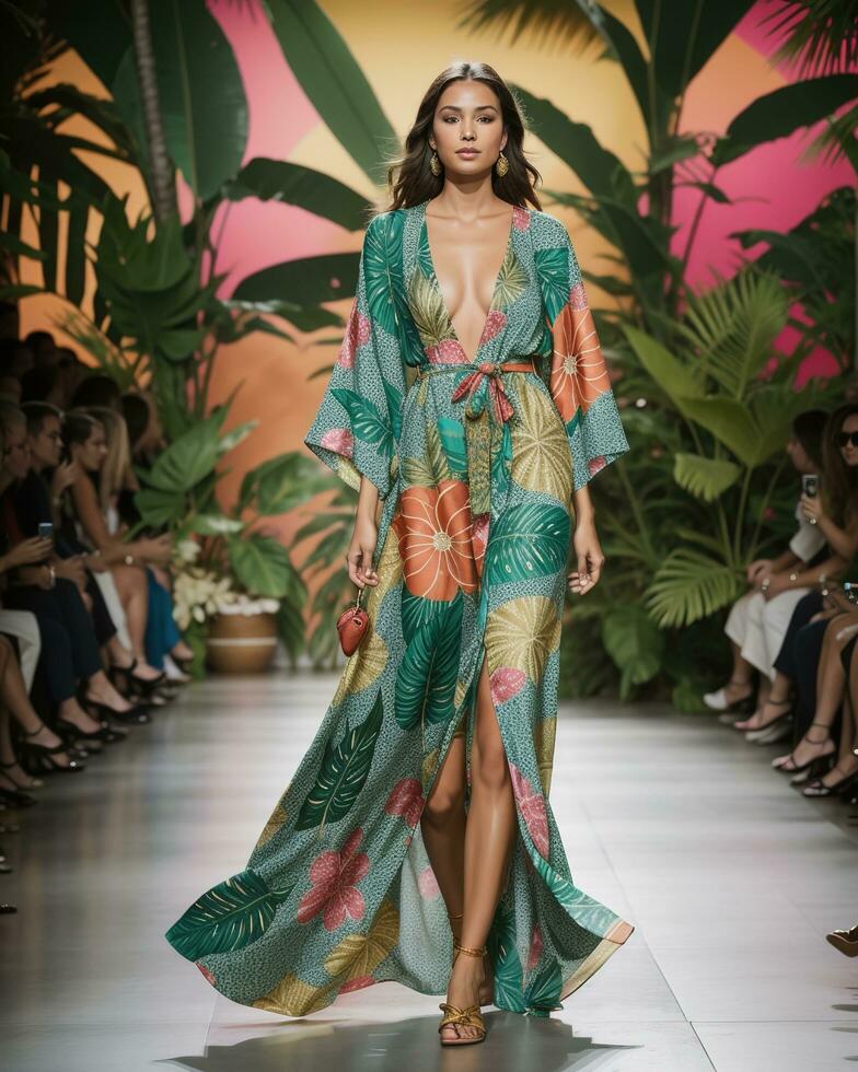 AI generated A model walks the runway. ai generative photo