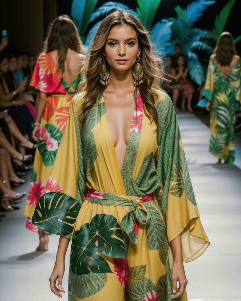 AI generated A model walks the runway. ai generative photo