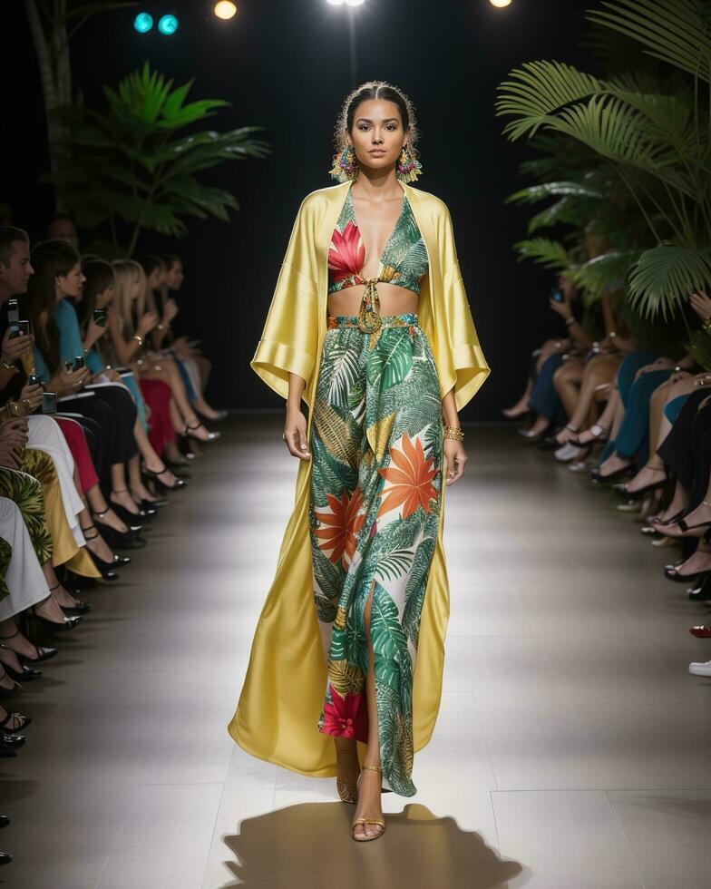 AI generated A model walks the runway. ai generative photo