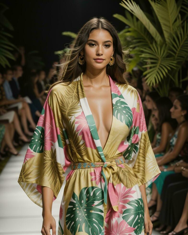 AI generated A model walks the runway. ai generative photo