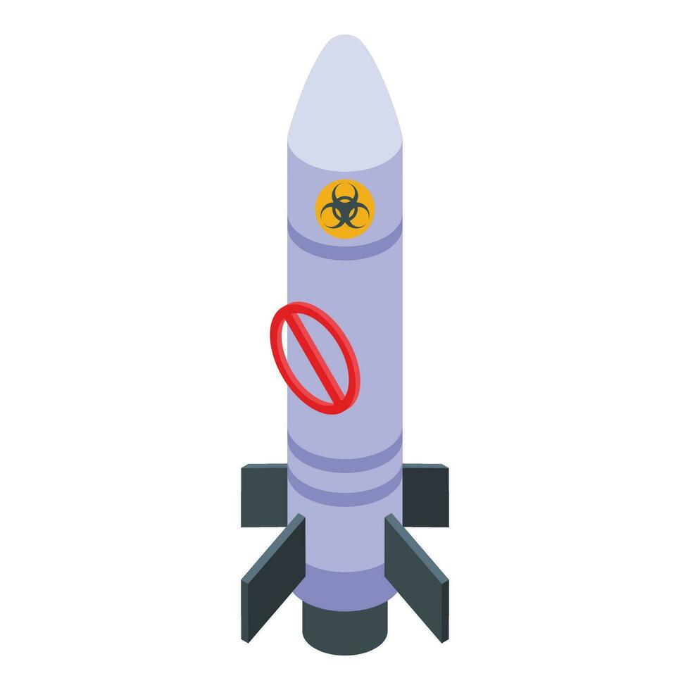 Biological rocket icon isometric vector. Nuclear weapon vector