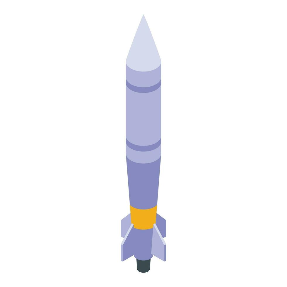 Rocket missile icon isometric vector. Army gun war vector