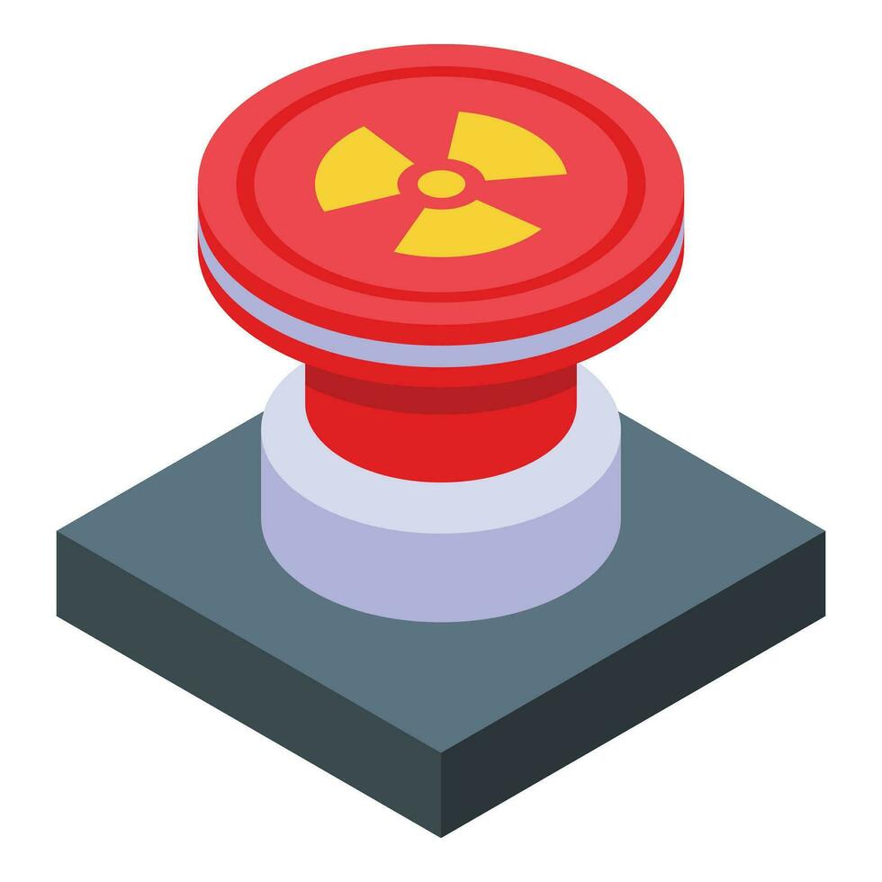 nuclear arma rojo botón icono isométrica vector. poder misil vector