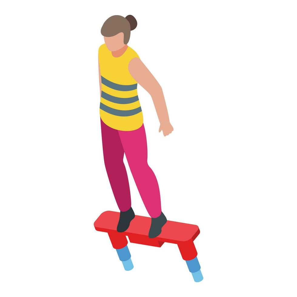 Flyboard sport activity icon isometric vector. Girl adventure vector