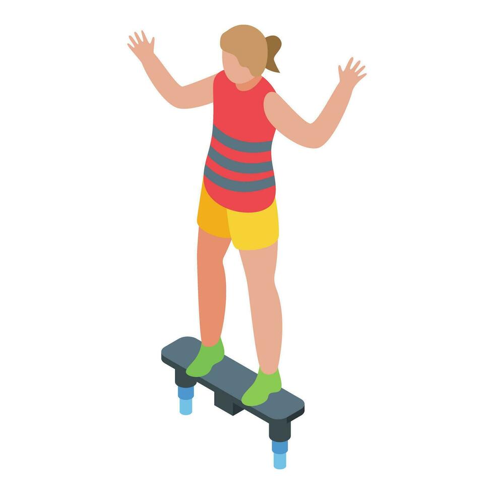 Happy flyboard action icon isometric vector. Sky adventure vector