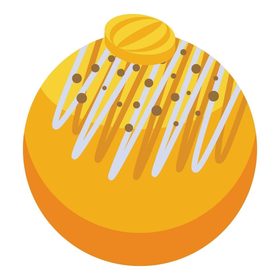 Yellow orange cocoa ball icon isometric vector. Gourmet cake vector