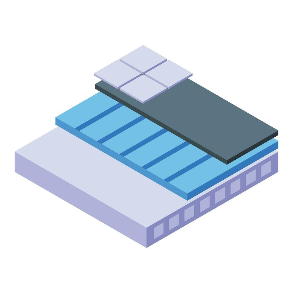 Thermal floor icon isometric vector. Climate tile layer vector