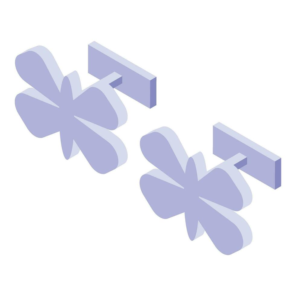 Butterfly cufflinks icon isometric vector. Luxury business vector