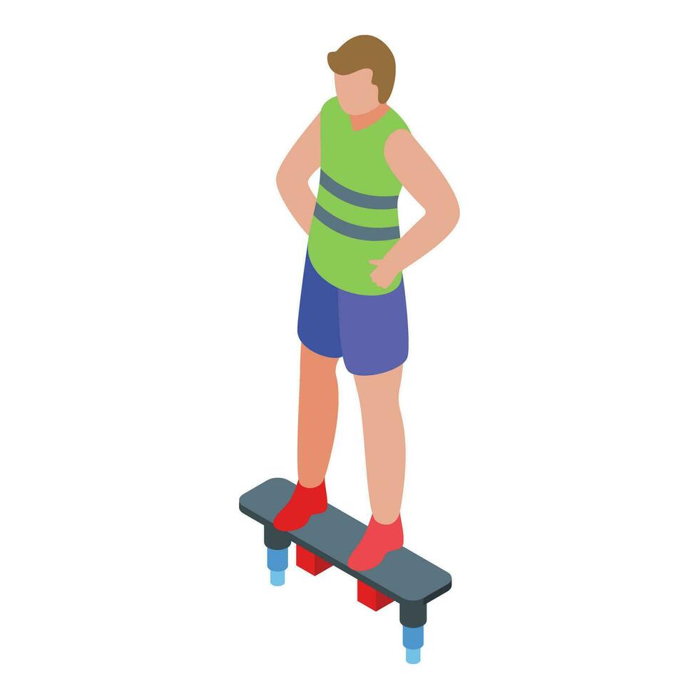 Stand action fly icon isometric vector. Escapade pursuit vector