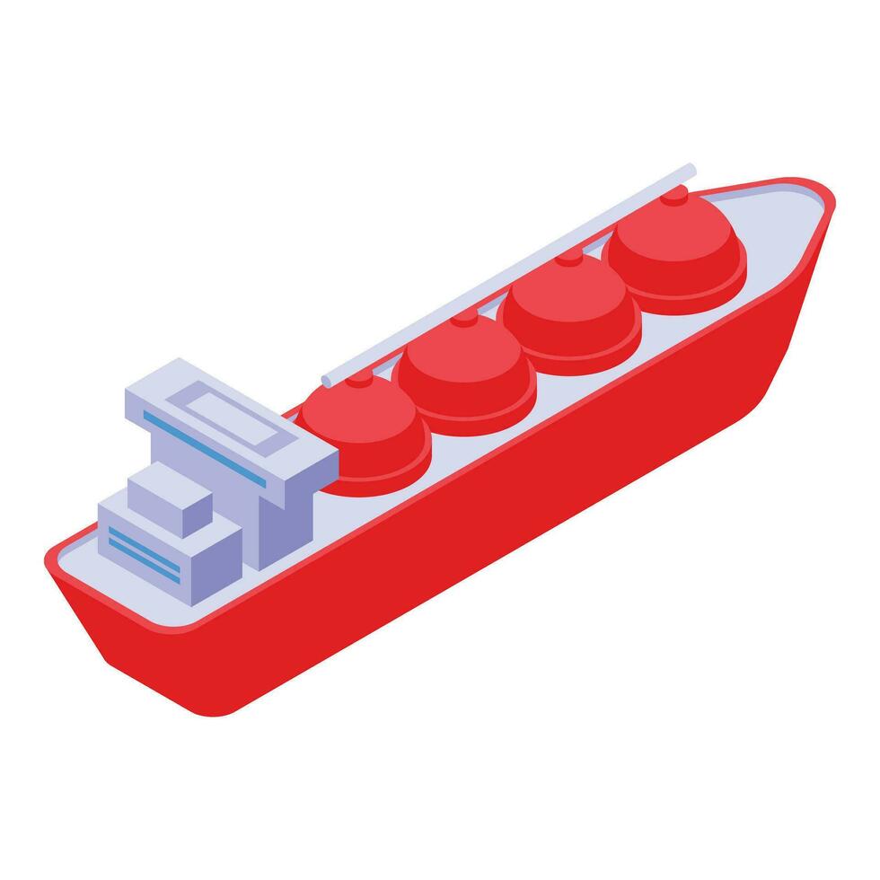 Gas ship carrier pipe icon isometric vector. Port cargo vector