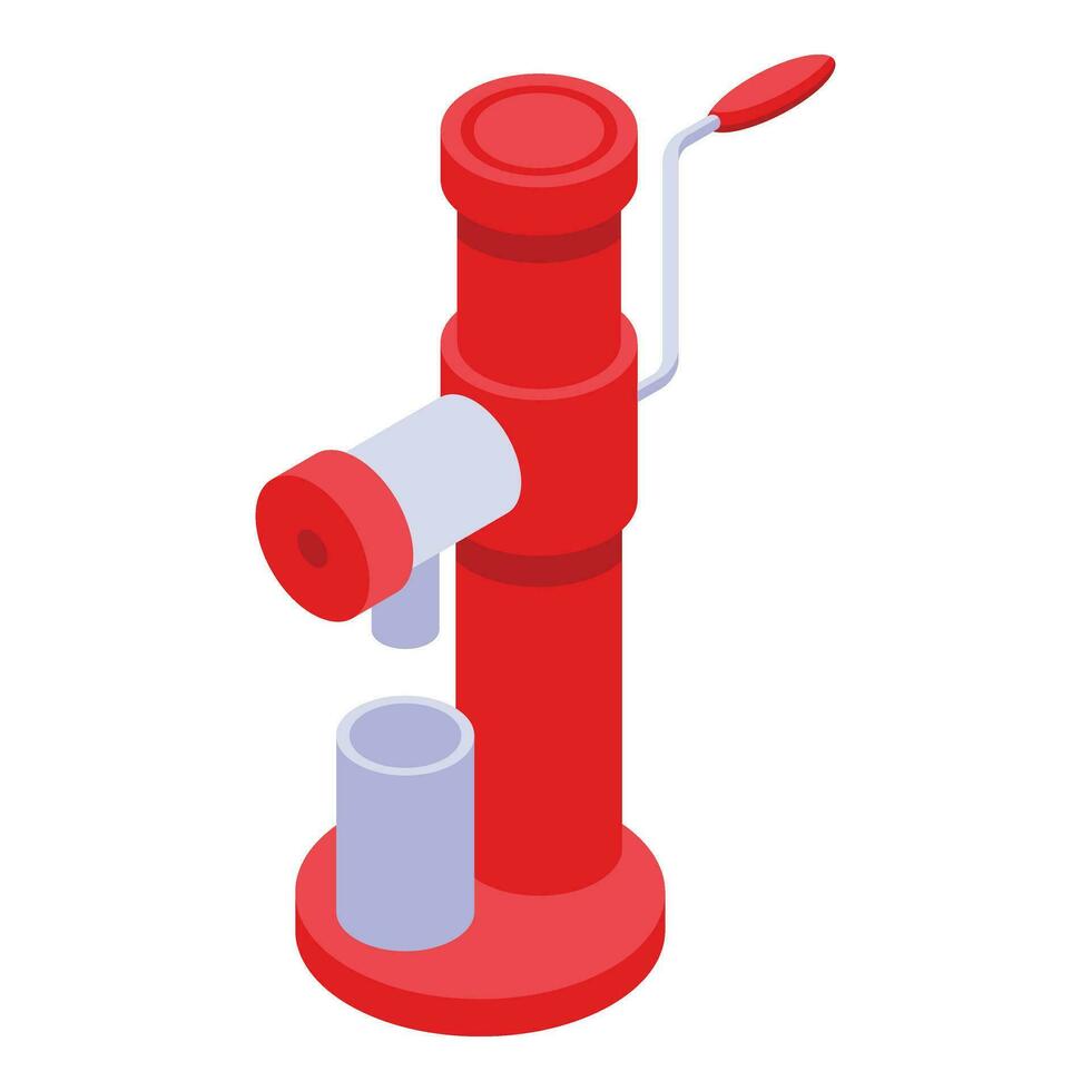 Red color juicer icon isometric vector. Meal morning citrus vector